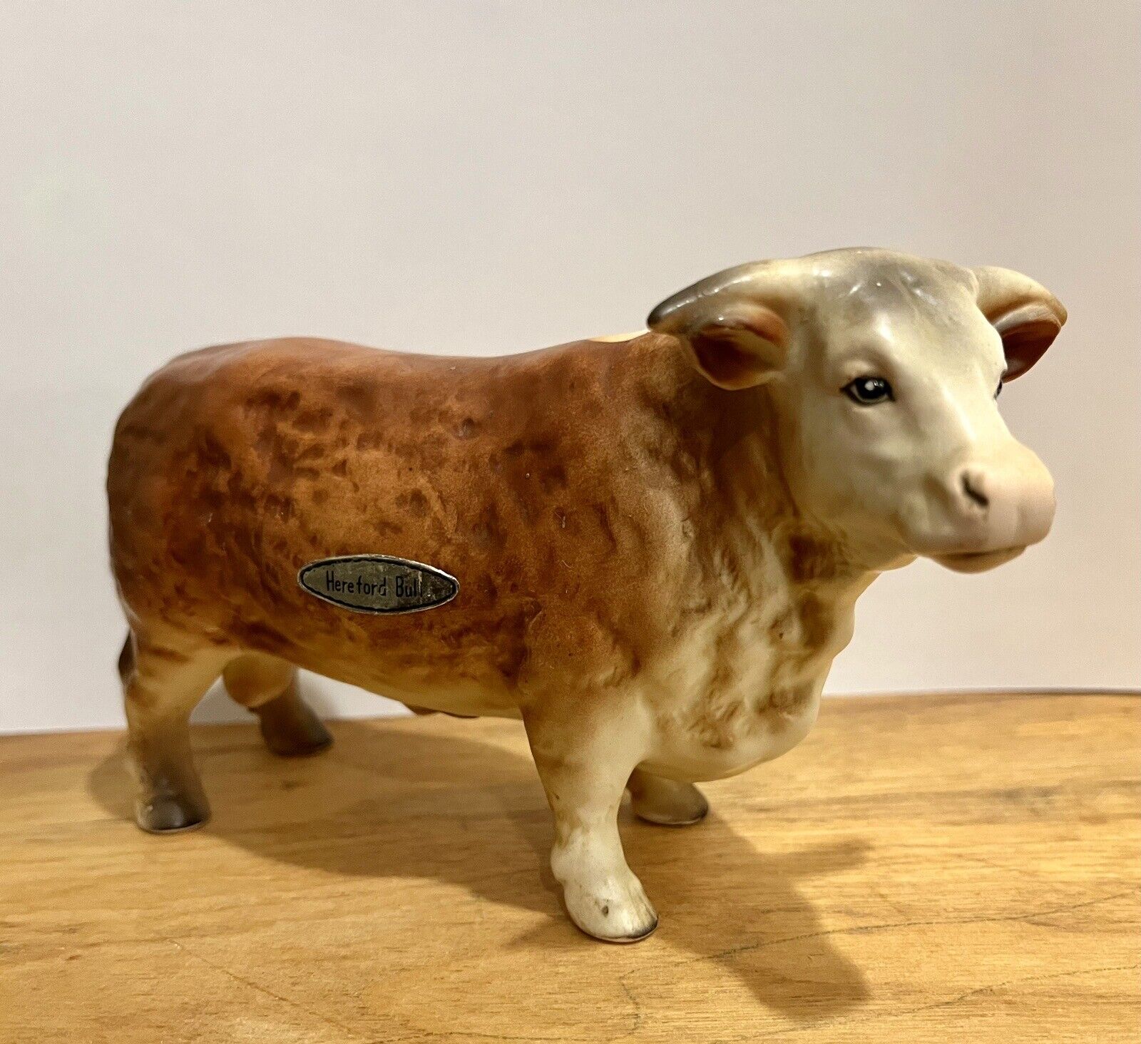 *flaw Vintage Lefton Hereford Bull Figurine Porcelain Cow Bulls 4x6 Herford Bull