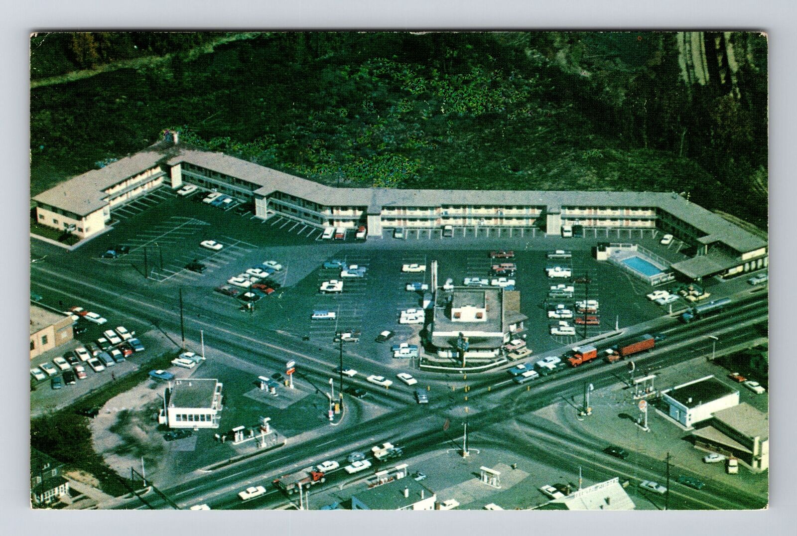 Columbus OH-Ohio, TraveLodge, Aerial View, c1981, Vintage Postcard