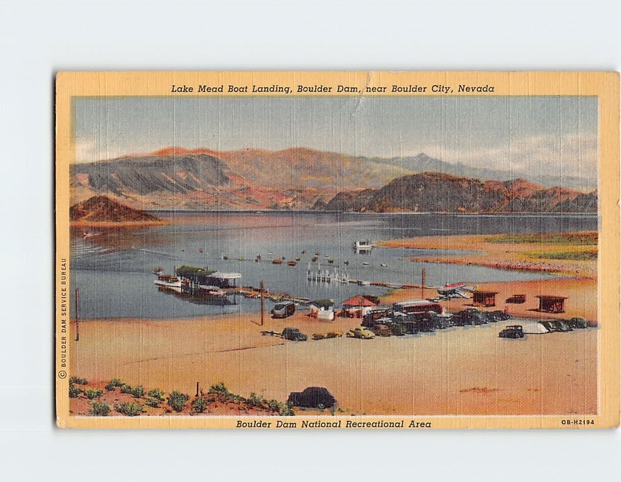 Postcard Lake Mead Boat Landing Boulder Dam near Boulder City Nevada USA