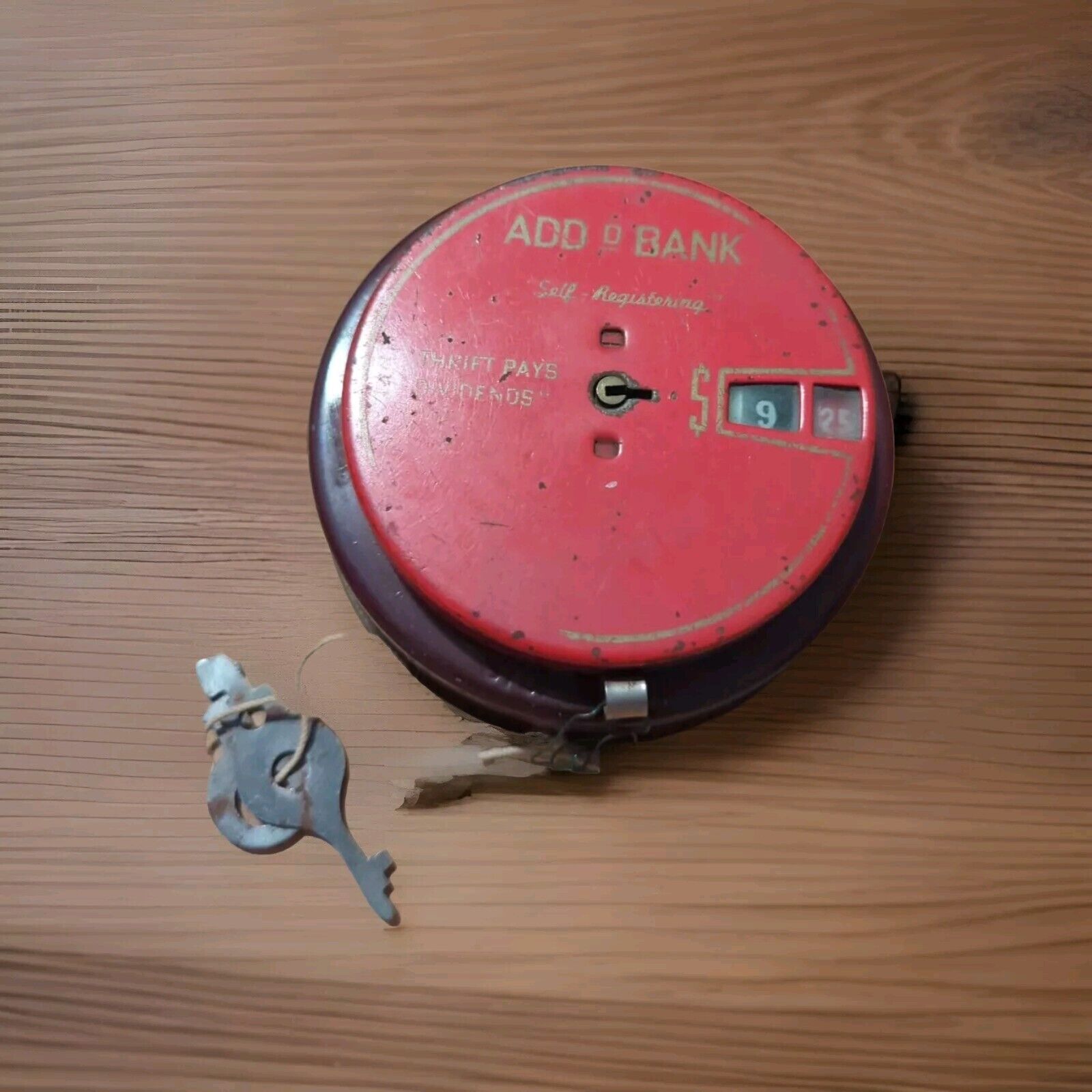 Vintage New Add O Bank Coin Counter Credit Union League with Key