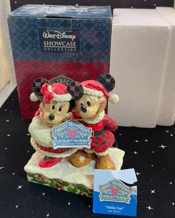 Walt Disney Jim Shore Mickey & Minnie Holiday Duet Figurine Enesco 4027934 w/Box