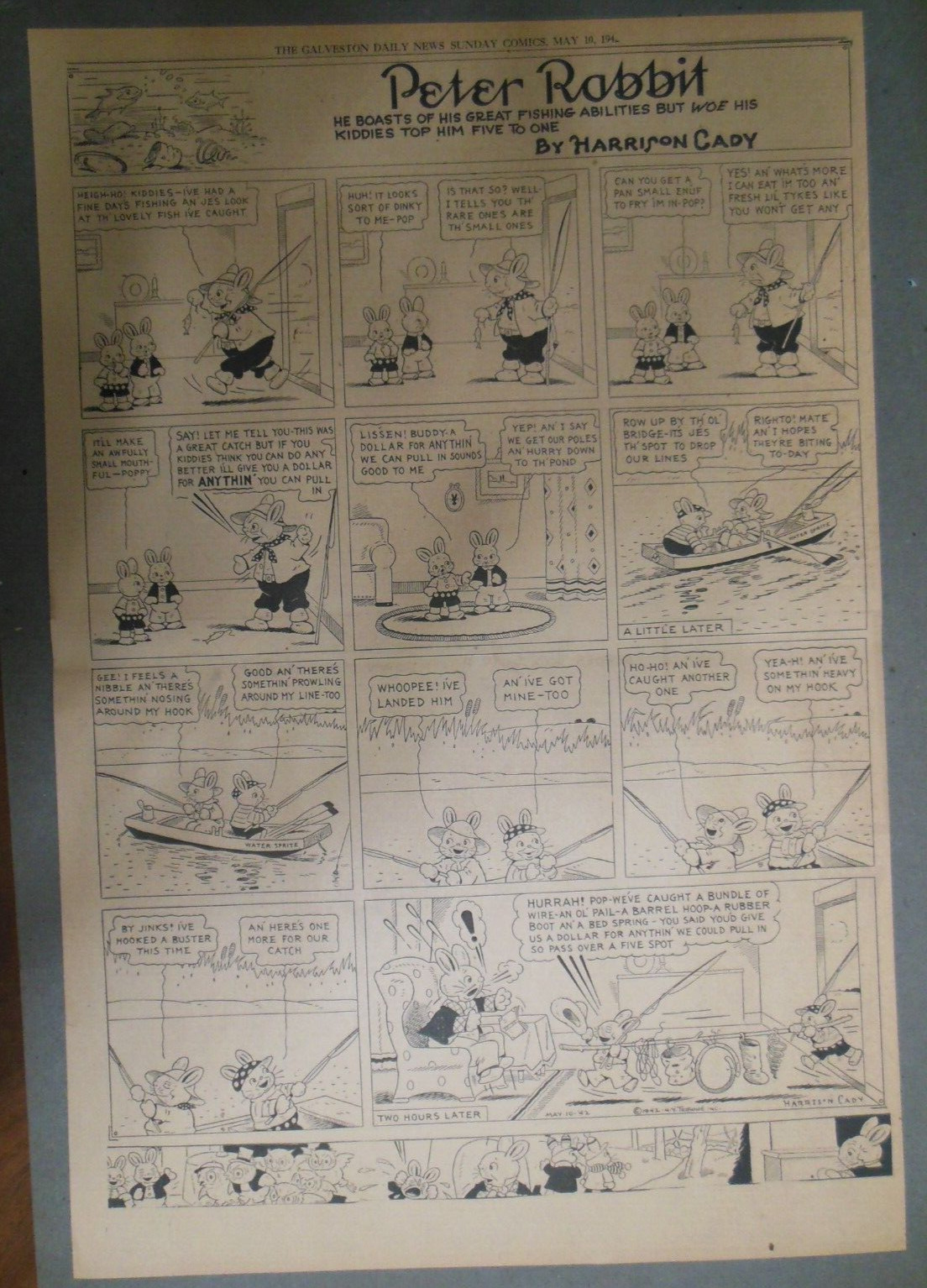 Peter Rabbit Sunday Page by Harrison Cady from 5/10/1942 Full Page Size