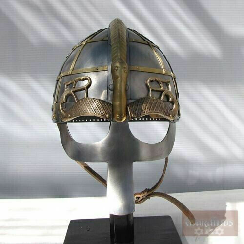 Brass Embossed Design Steel Handmade Gift Medieval Vended Viking Helmet Knight