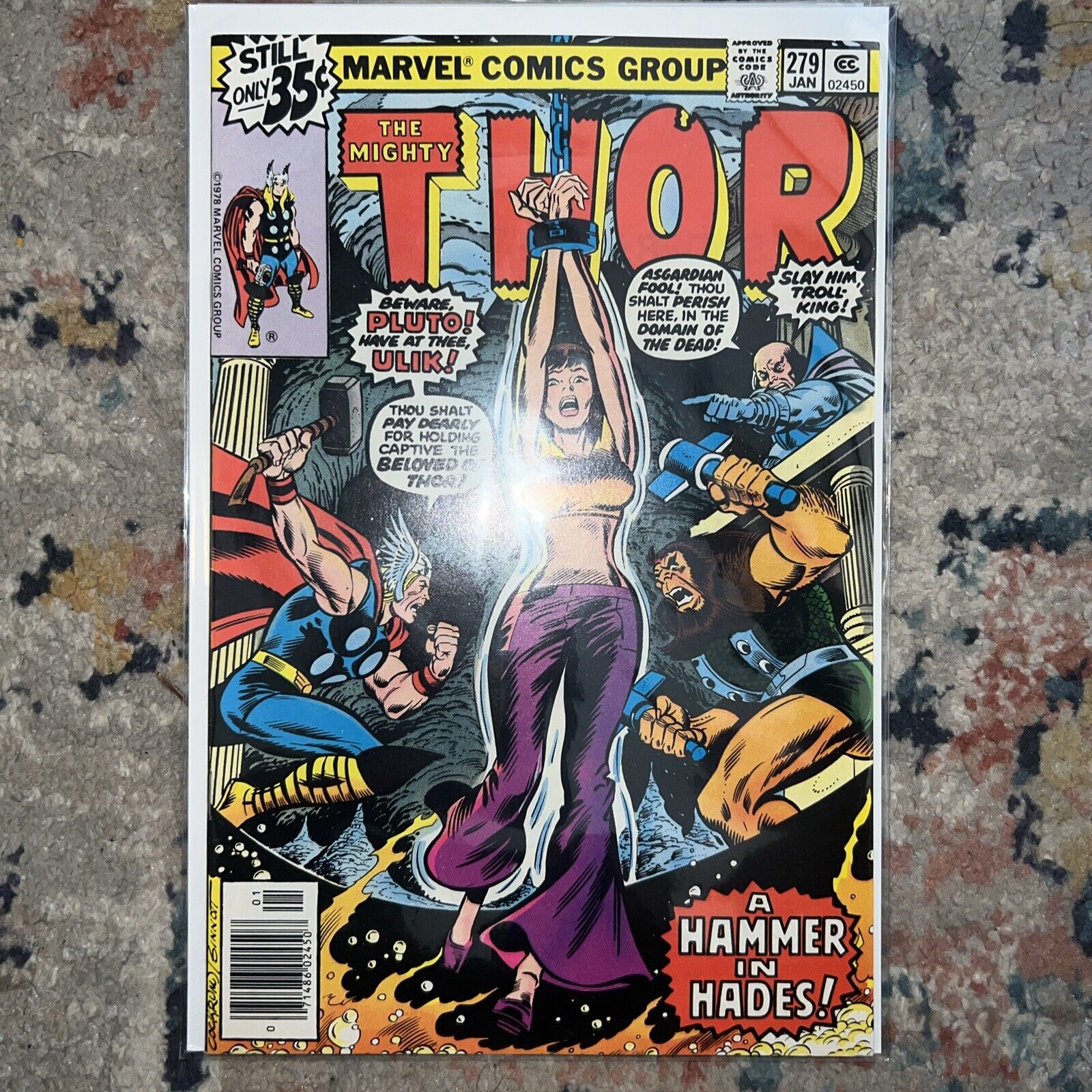 The Mighty Thor 279 NEWSSTAND Marvel Comics Jane Foster Bondage Cover Bronze Age