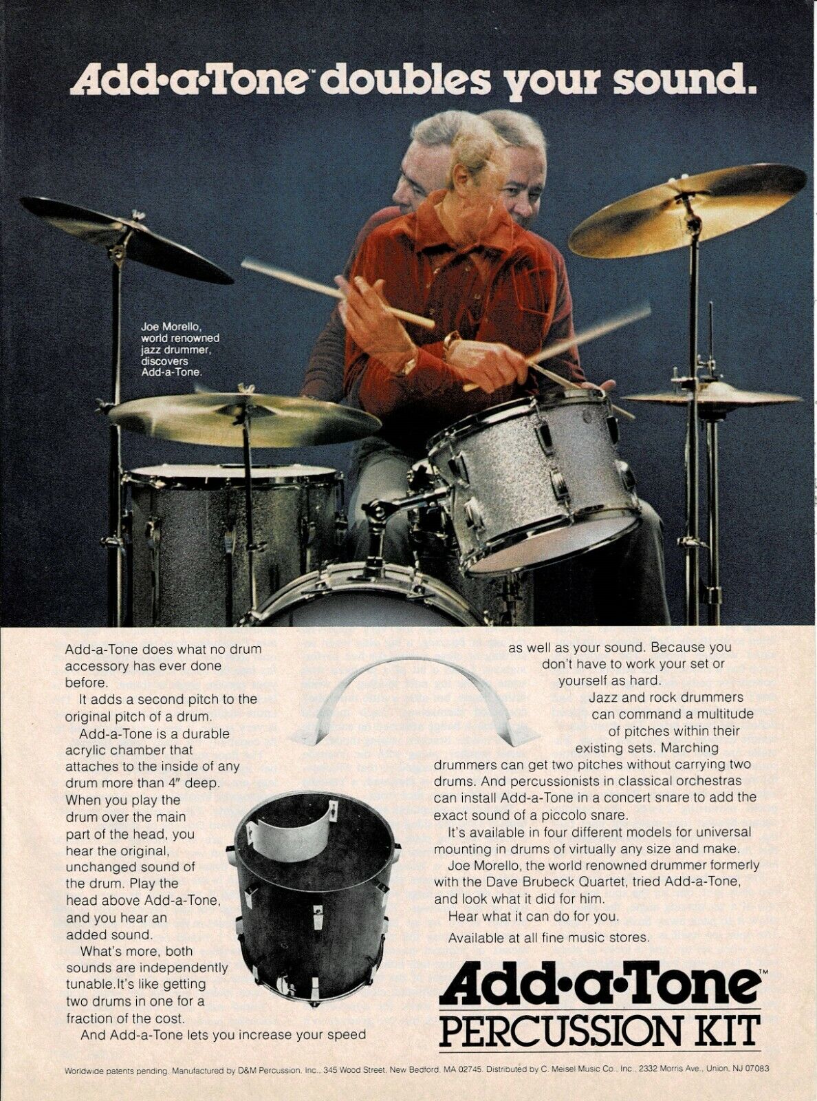 JOE MORELLO - Add-a-Tone Percussion Kit - 1981 Print Advertisement
