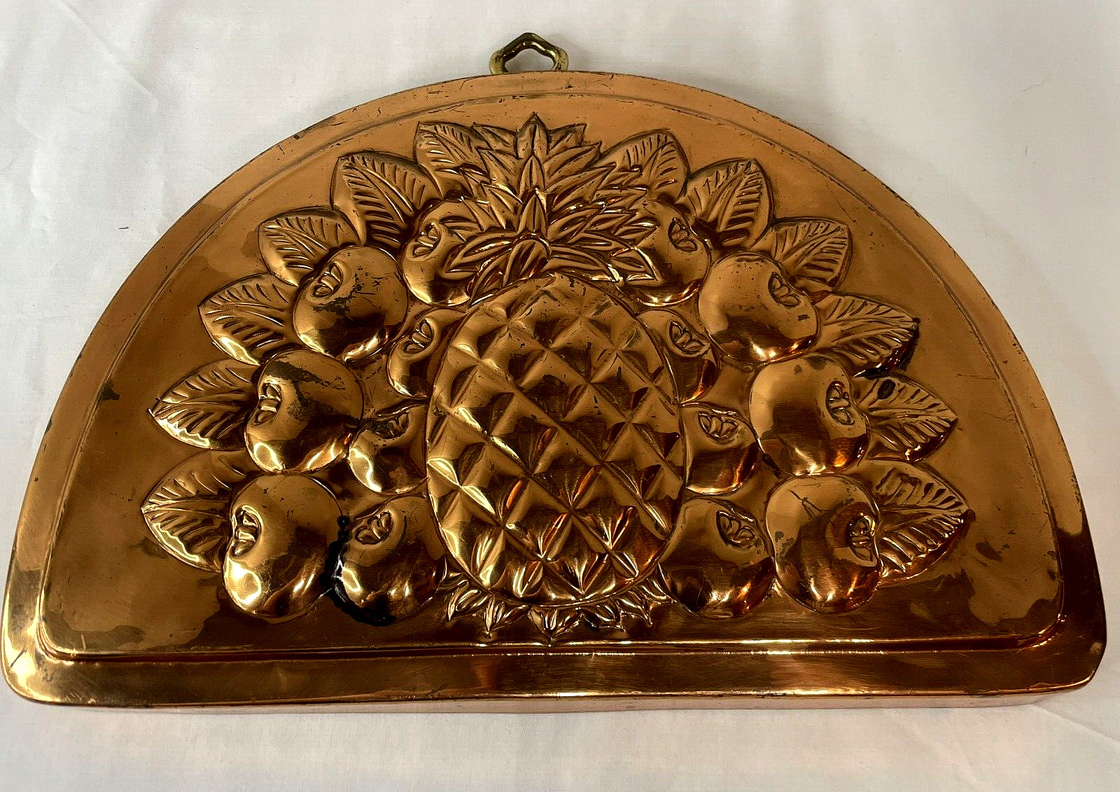 Large Vintage Copper Mold Pineapple & Fruit French Country English Cottage