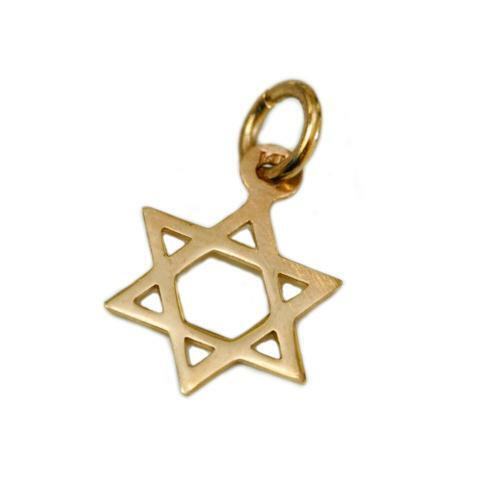 Support Israel with Tiny Star of David Jewish Pendant 14K Solid Gold Magen David