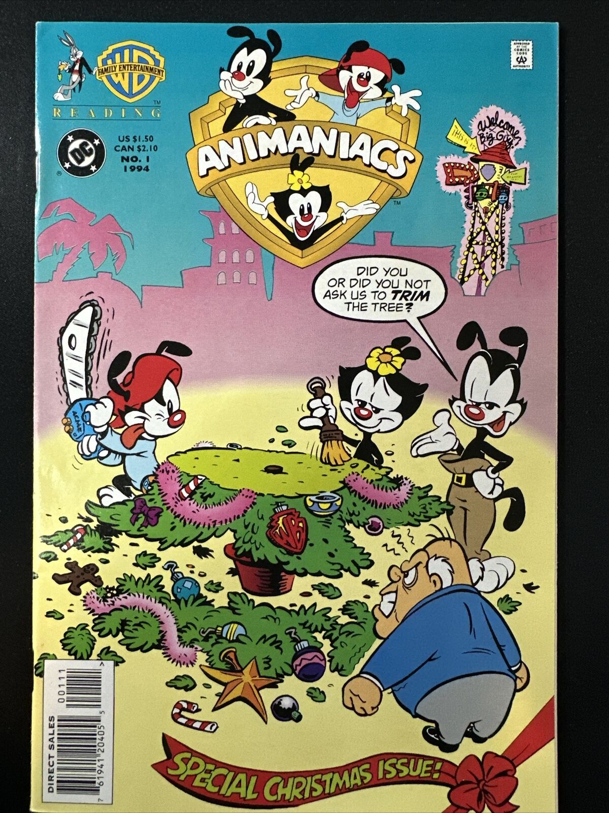 ANIMANIACS #1 Special Christmas Issue Comic Book 1994 WB DC Comics VF *A3