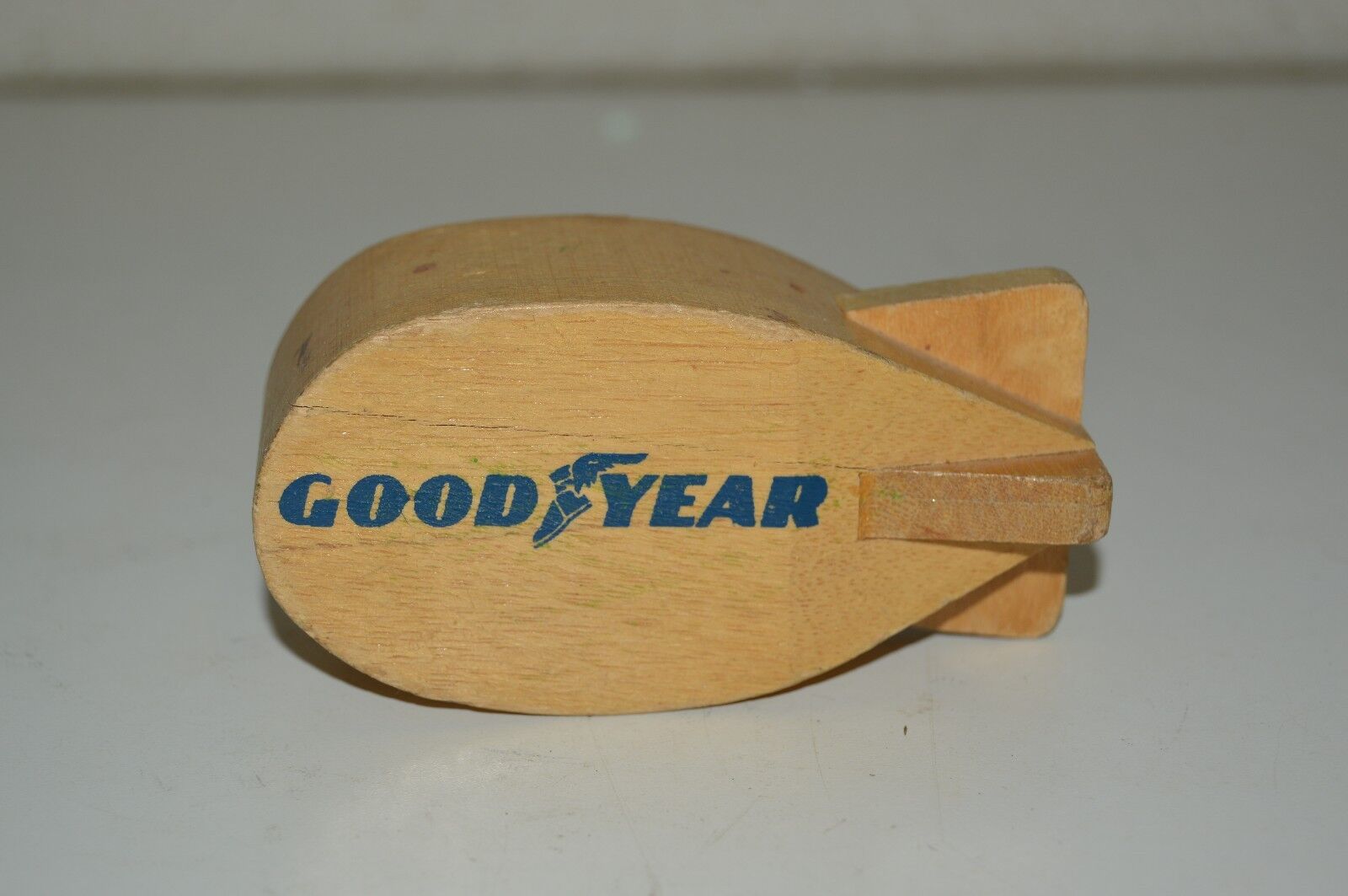 Small Vintage 1970s Wooden Good Year Tires Racing Sports Blimp Flying Toy
