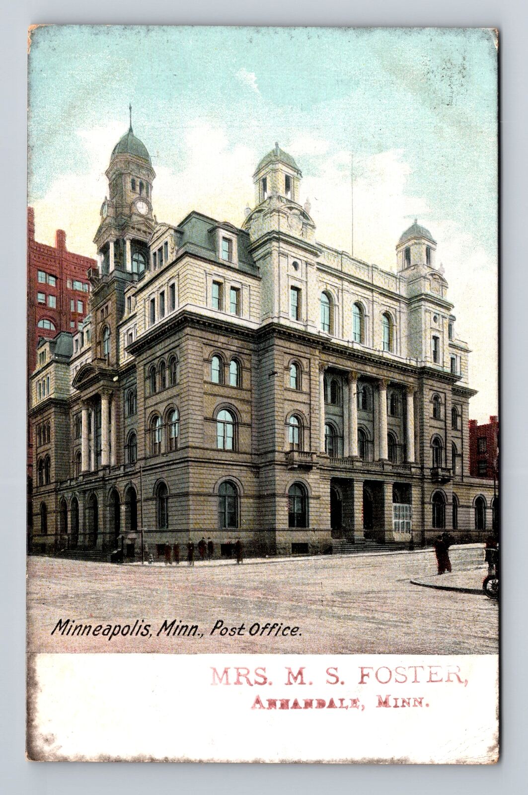 Minneapolis MN-Minnesota, Scenic View Post Office Antique Vintage c1907 Postcard