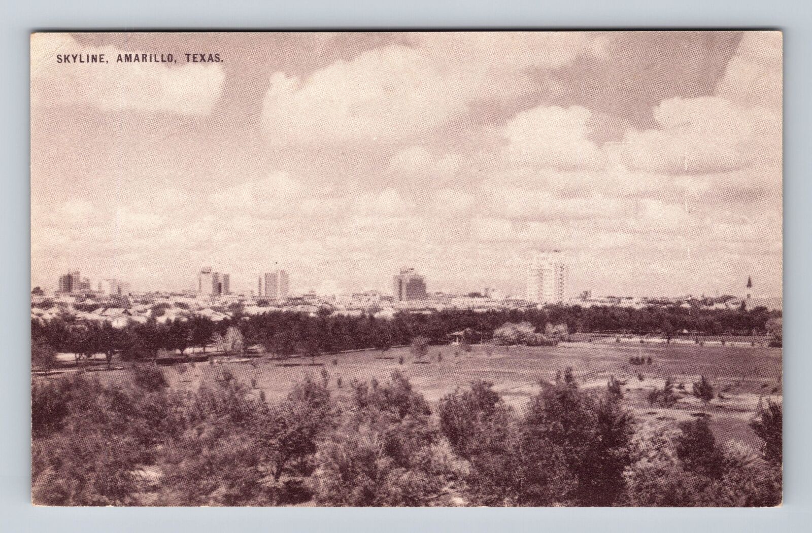 Amarillo TX-Texas, Skyline, Antique, Vintage Postcard