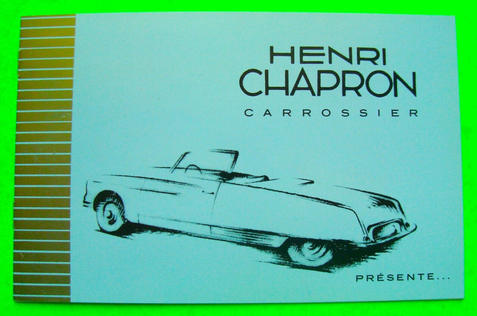 RARE c 1960 HENRI CHAPRON CARROSSERIE PROTOTYPE B&W PHOTO CATALOG Brochure XLNT