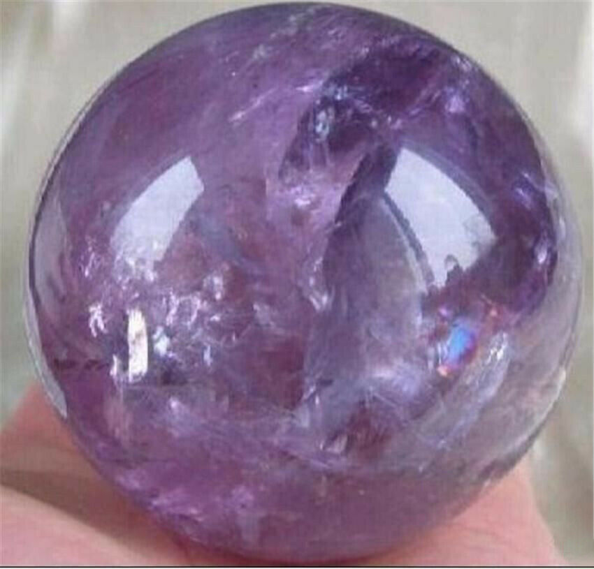35mm-70mm Natural Amethyst Stone Quartz Crystal Magic Healing Sphere Crafts