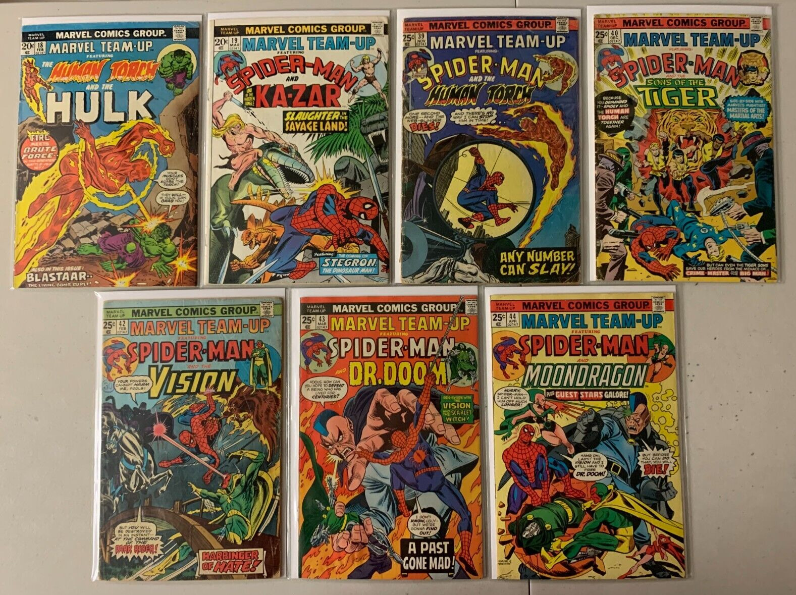 Marvel Team-Up lot #18-44 Marvel 1st Ser. (average 5.0 VG/FN) 7 diff (1974-\'76)