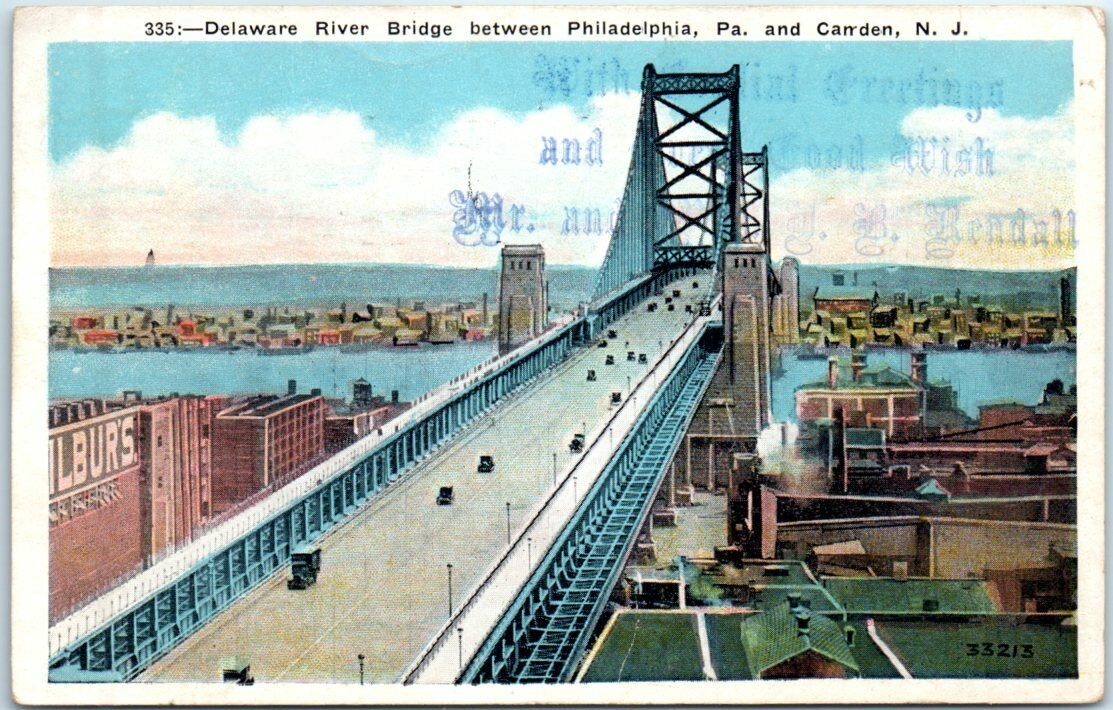 Delaware River Bridge between Philadelphia, Pennsylvania and Camden, New Jersey