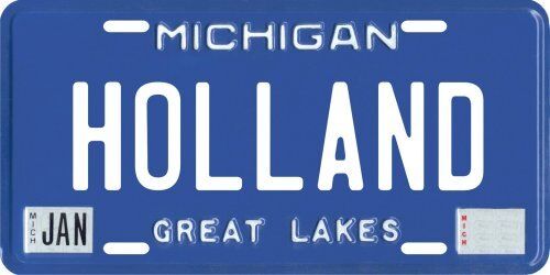Holland Michigan Aluminum MI License Plate 