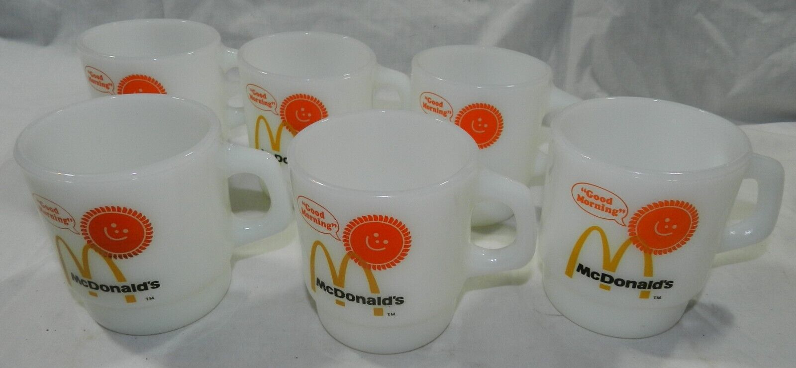 Lot of 6 Vintage McDonald\'s Fire-King Good Morning Coffee Mugs