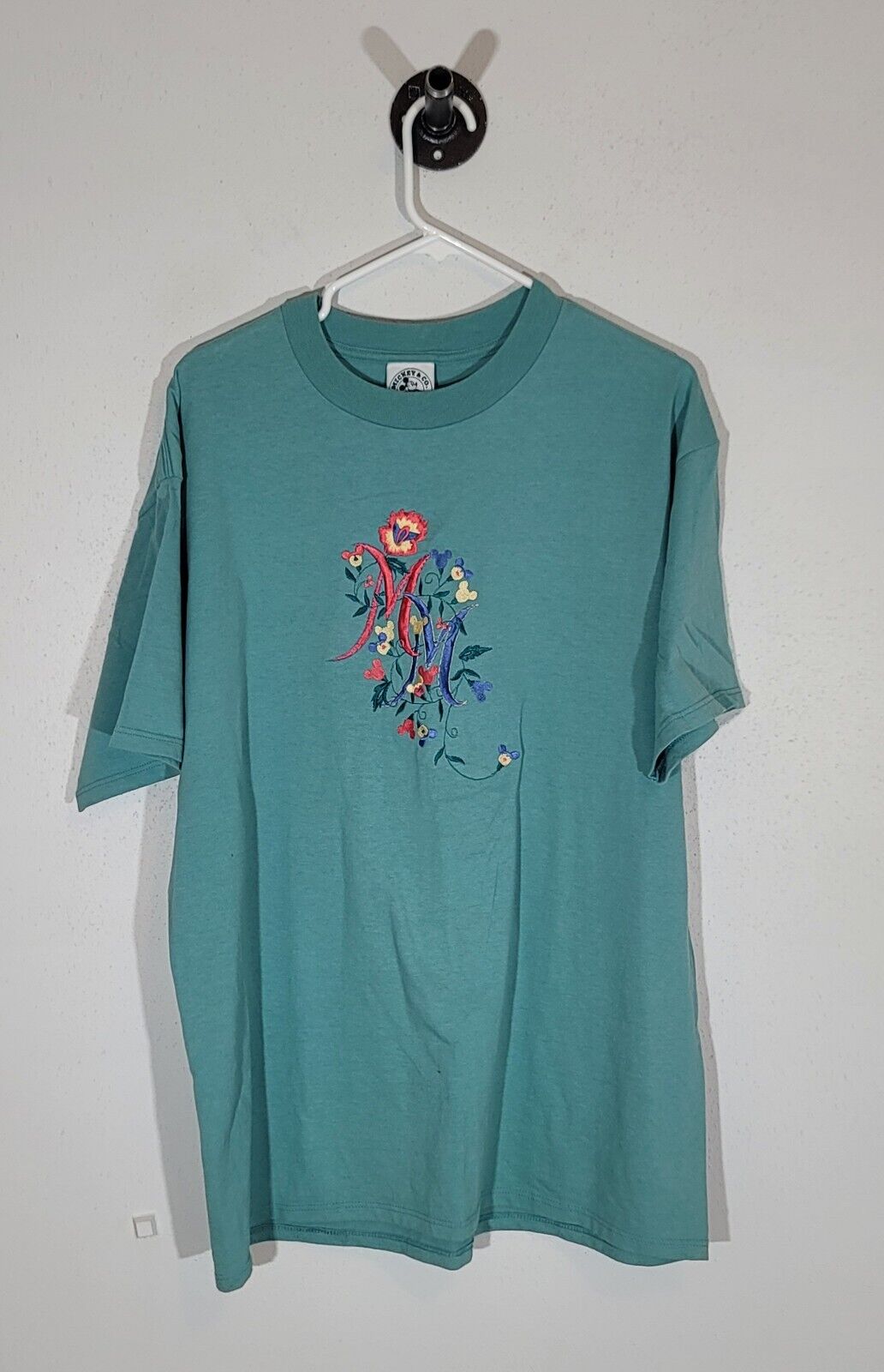 Vtg '90s Disney Mickey Mouse & Co Embroidered T-Shirt Women's XL 