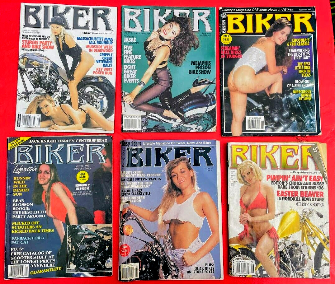 BIKER Vintage Magazine LOT OF 6 Back Issue Magazines Motorcycle Bike Riders