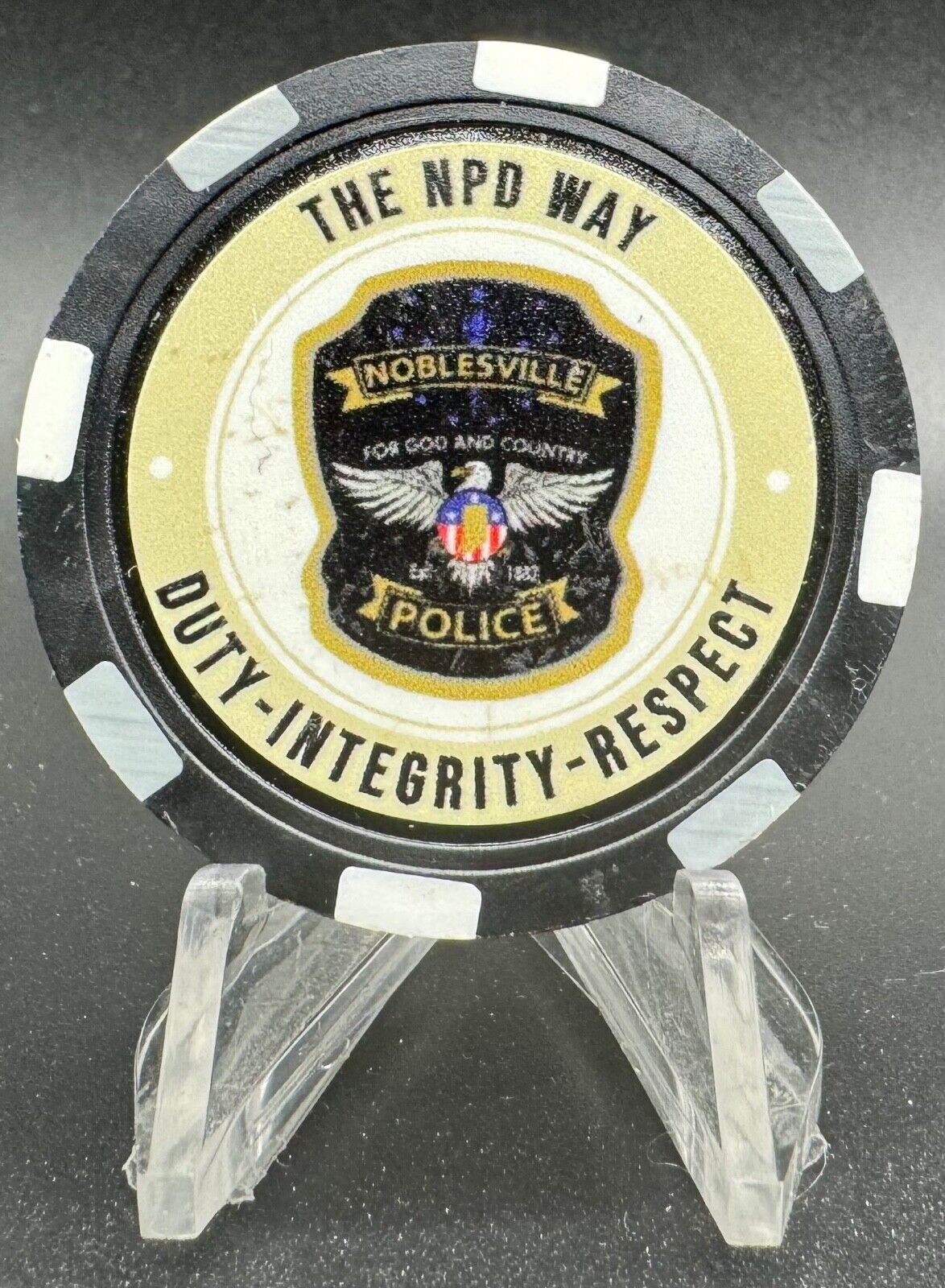 Noblesville, Indiana Police Department Officer Poker Chip Style Coin