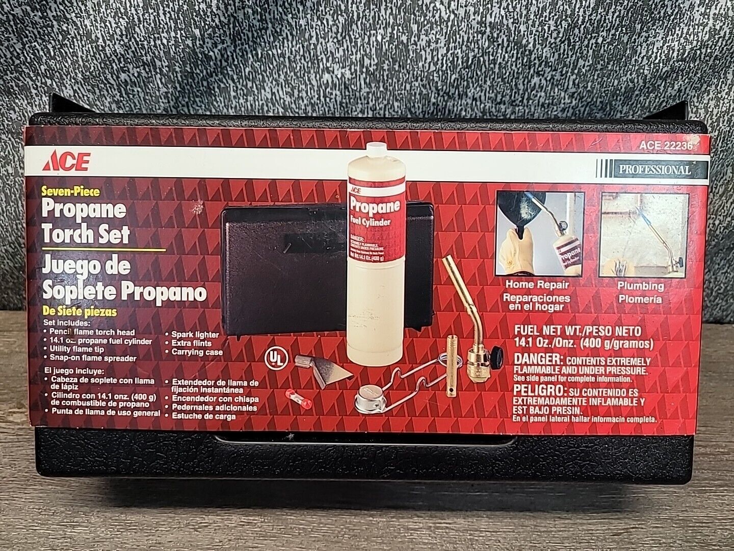 Vintage Ace 7 Piece Propane Torch Set w/ Box & Manual