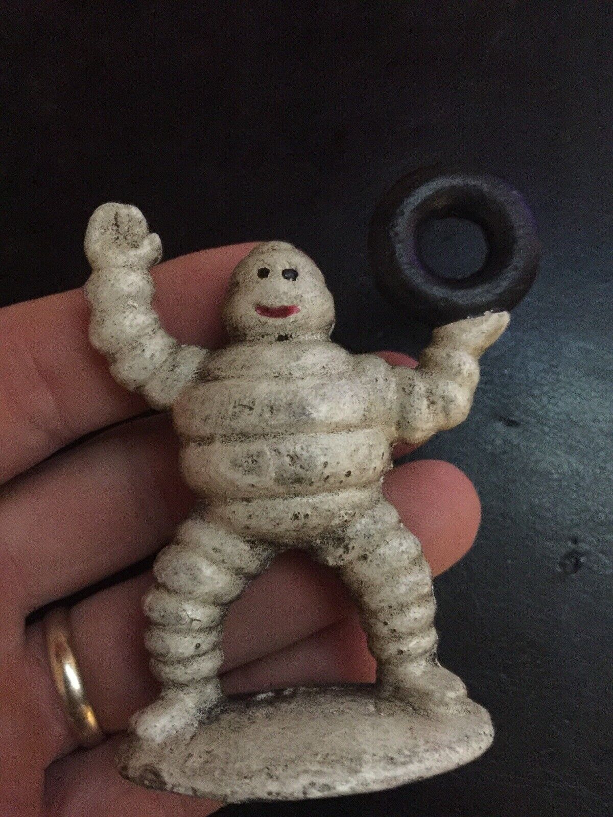Michelin Tire Man Cast Iron Goodyear Collector Paperweight Patina Metal Tires