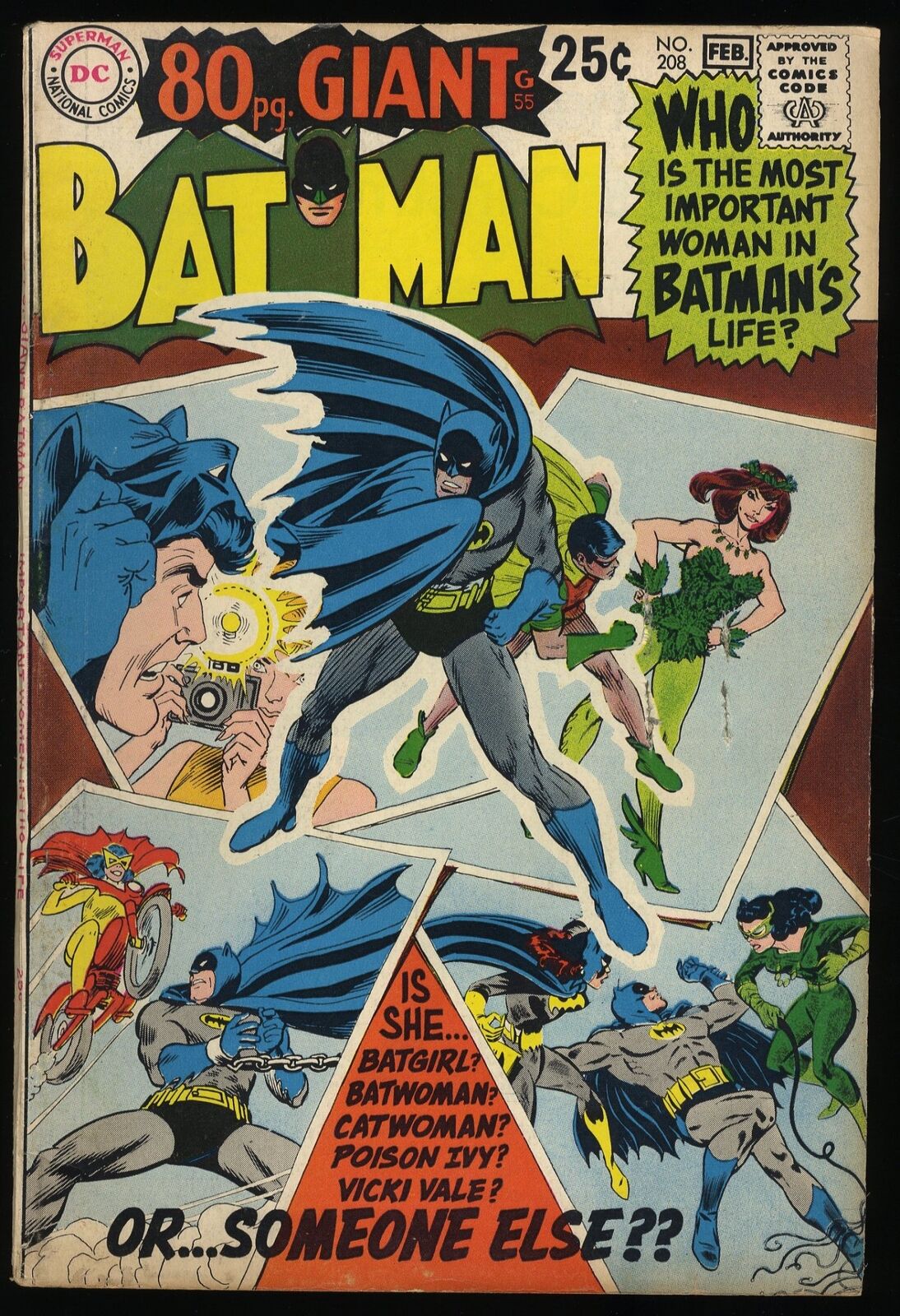 Batman #208 FN- 5.5 The Women in Batmans Life (Catwoman, Lois, Poison Ivy)
