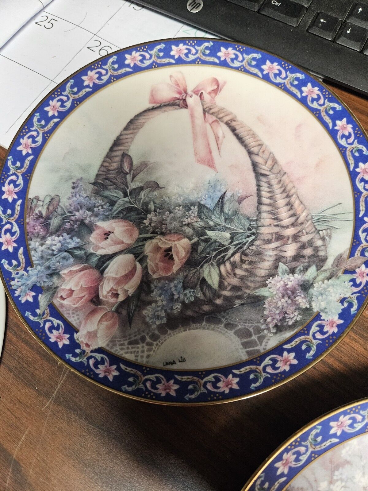 Vintage Lena Liu Tulips and Lilacs Collectors Plate From 1992