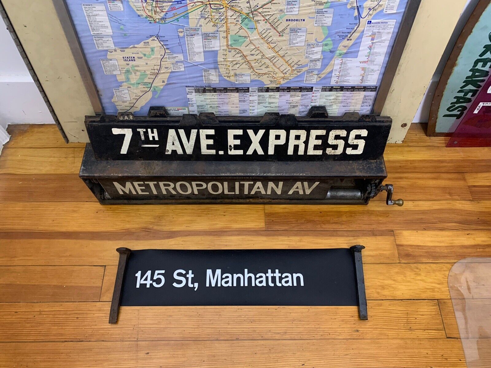 NY NYC SUBWAY ROLL SIGN HARLEM RIVER SUGAR HILL 145th STREET MANHATTAN TERMINAL