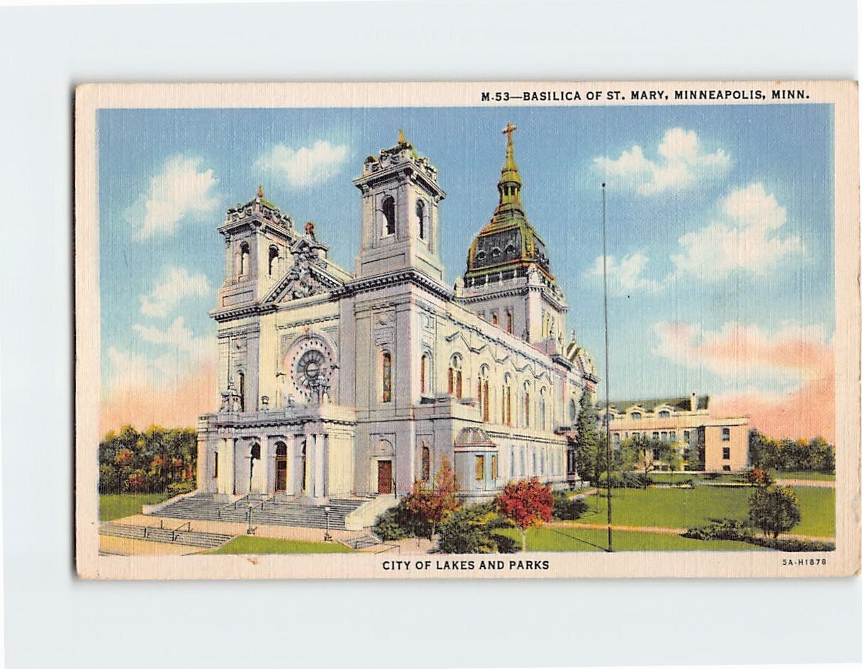 Postcard Basilica of St. Mary's Minneapolis Minnesota USA