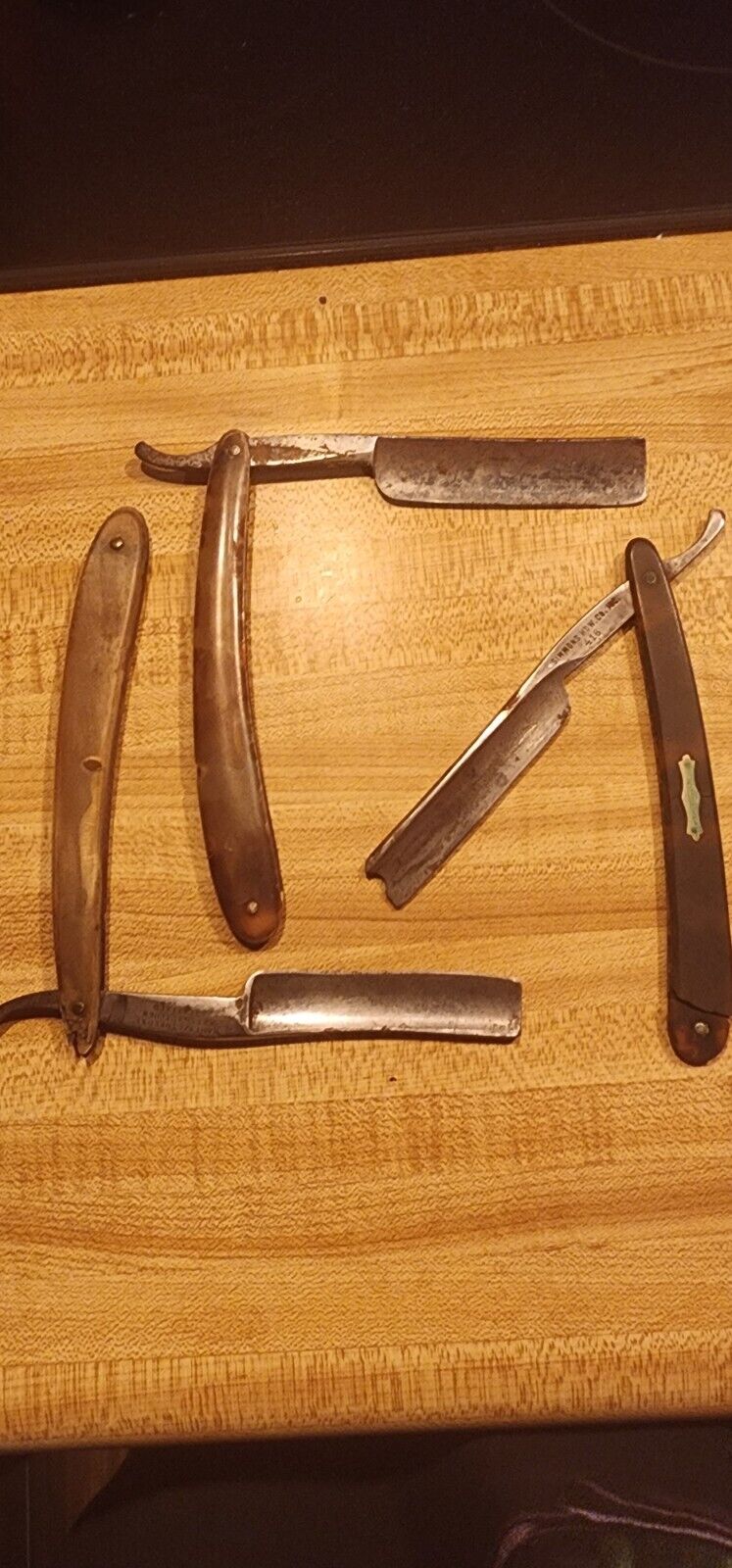 Lot Of 3 Antique Wade & Butcher, Simmons Hdw Straight Razor One W/ Clasp Sheath