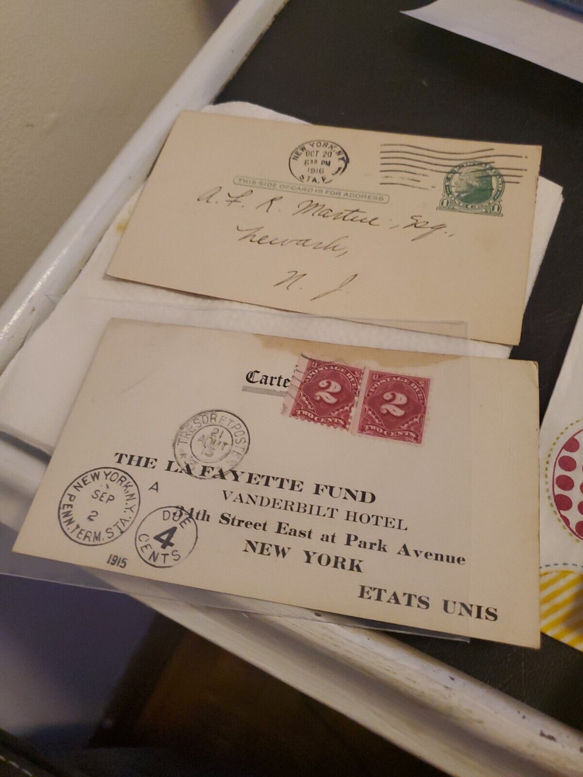 1917 Lafayette fund postcards 1916 newark nj new york  rare