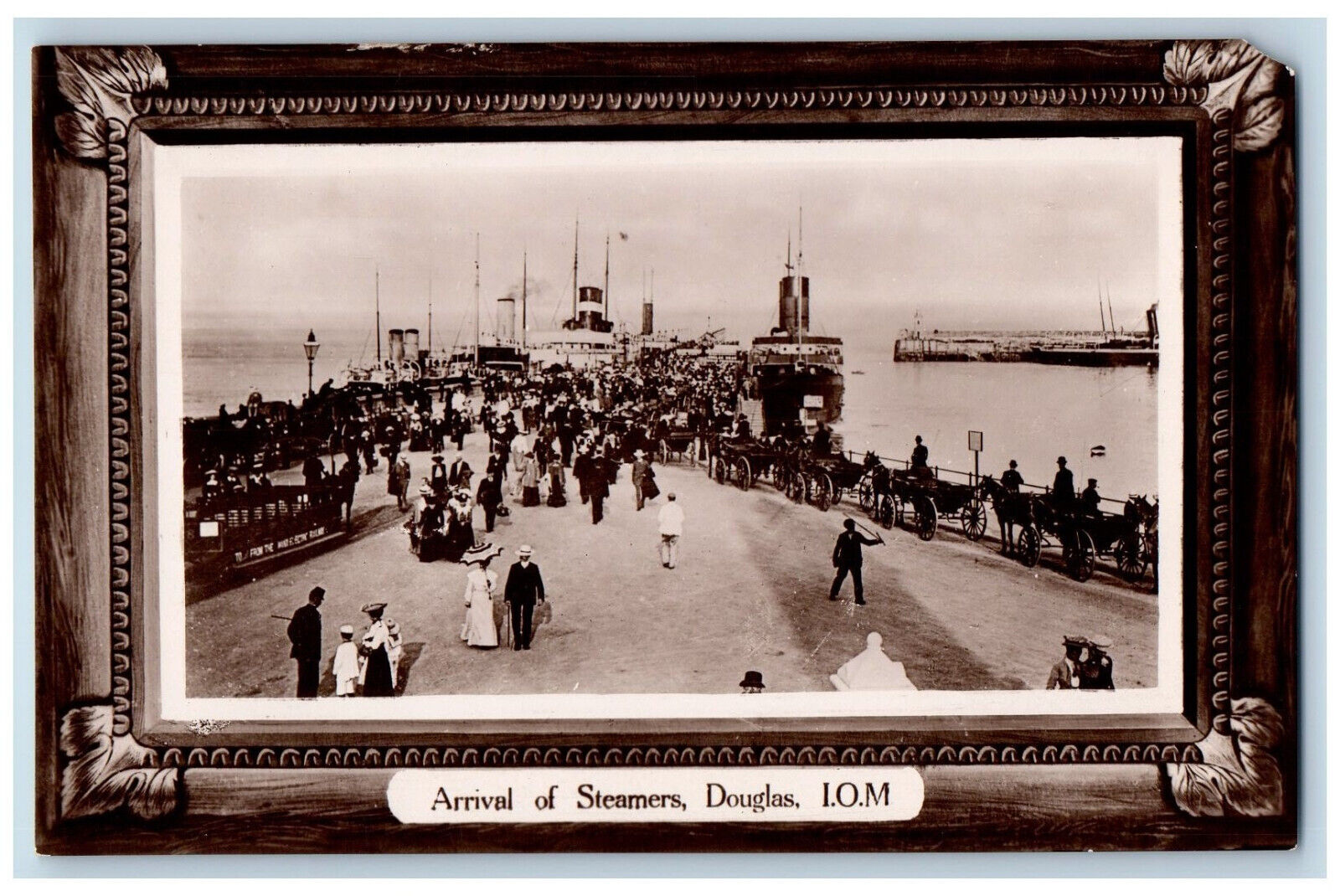 Douglas Isle of Man England Postcard Arrival of Steamers c1910 Unposted