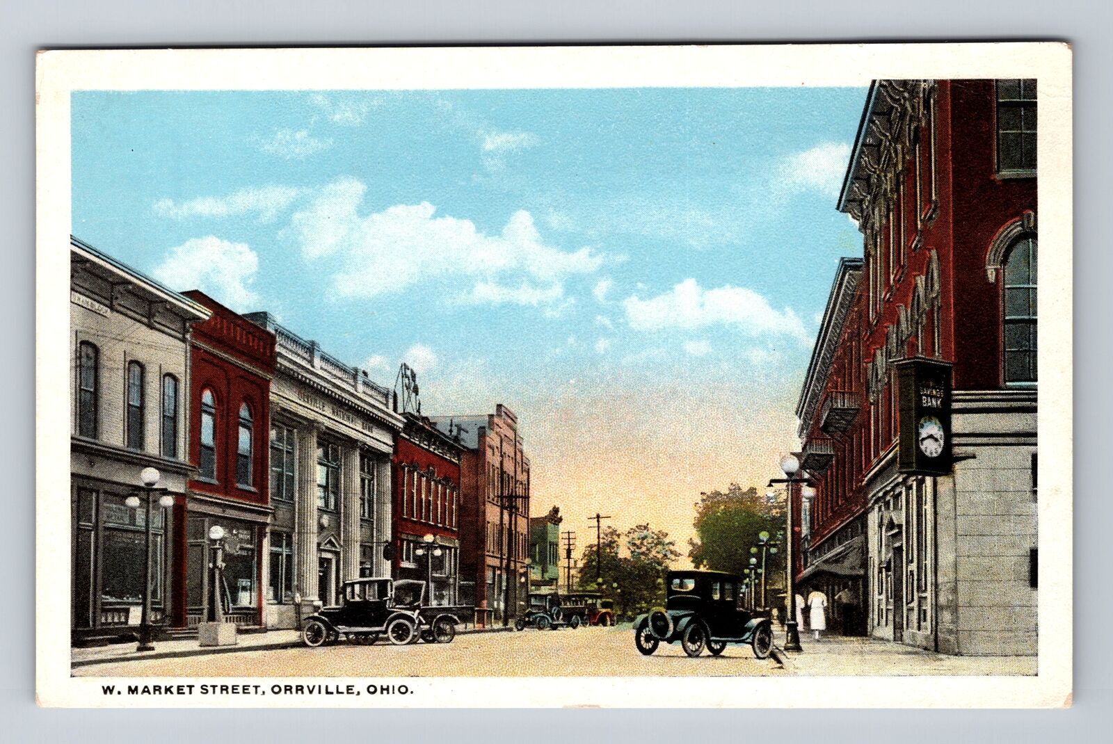 Orrville OH-Ohio, Business District West Market Street, Vintage Postcard