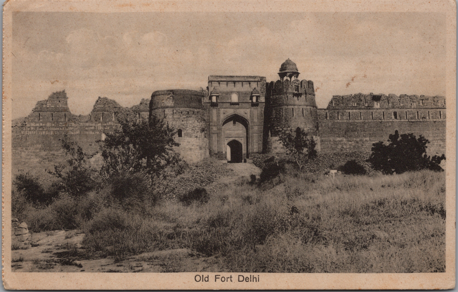 Purana Quila Old Fort Delhi India Stamps King George V Brown One Anna 1914