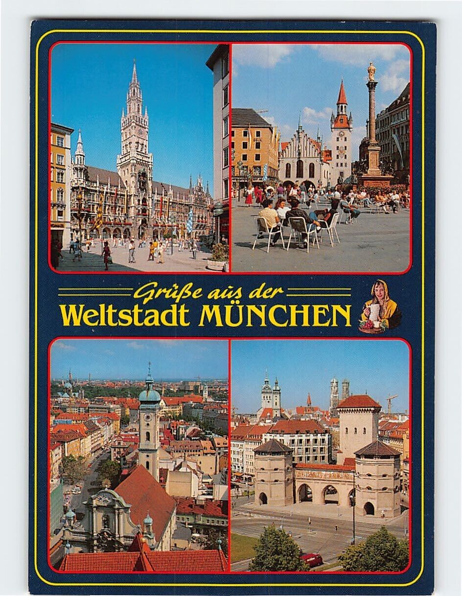 Postcard Grüße aus der Weltstadt Munich, Germany