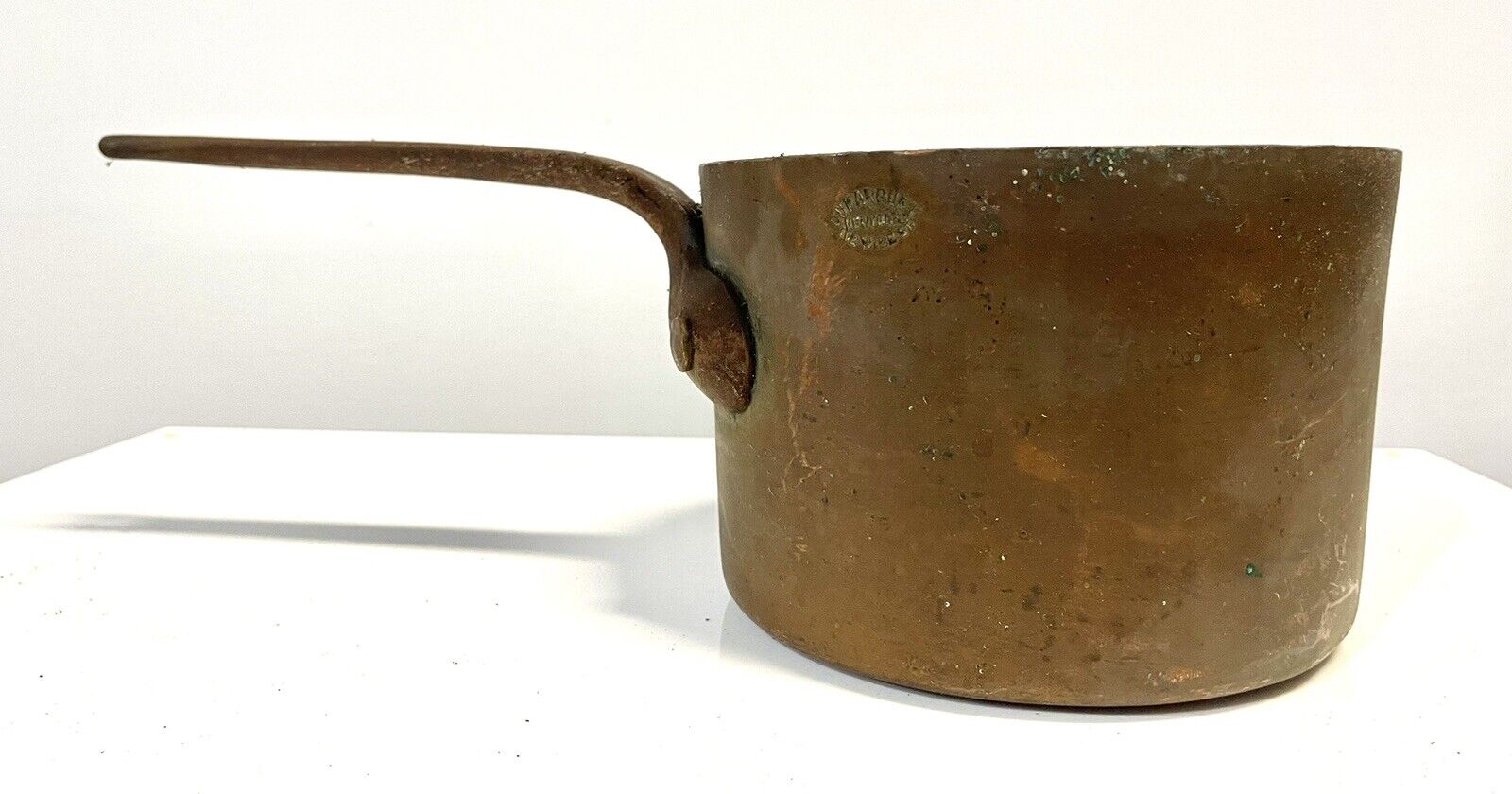 Antique Duparquet Copper Pan Or Pot New York 110 W. 22nd St.  #11