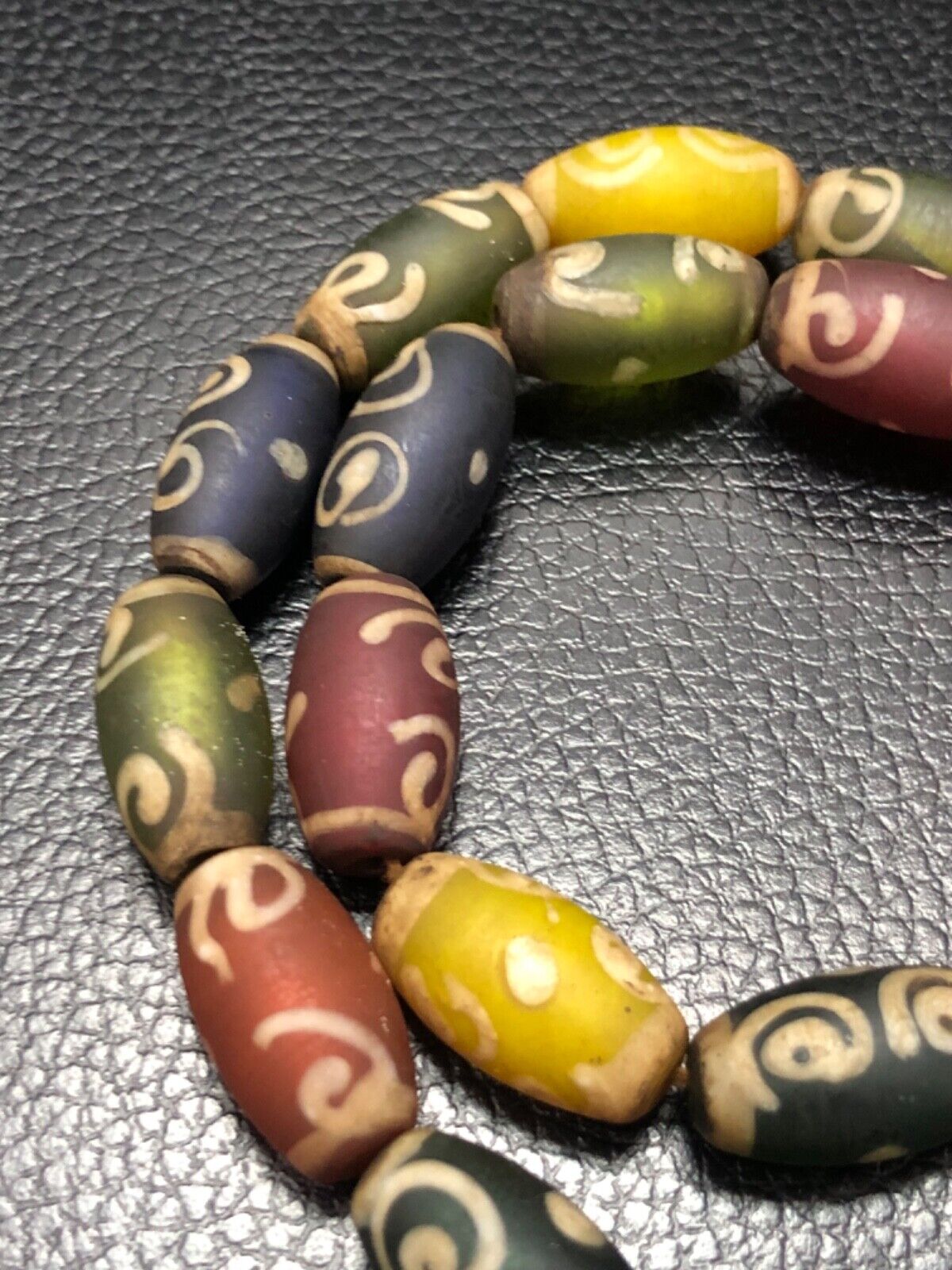 Vintage African Trade Glass Beads Strand, Beautiful Genuine Glass Beads 12mm