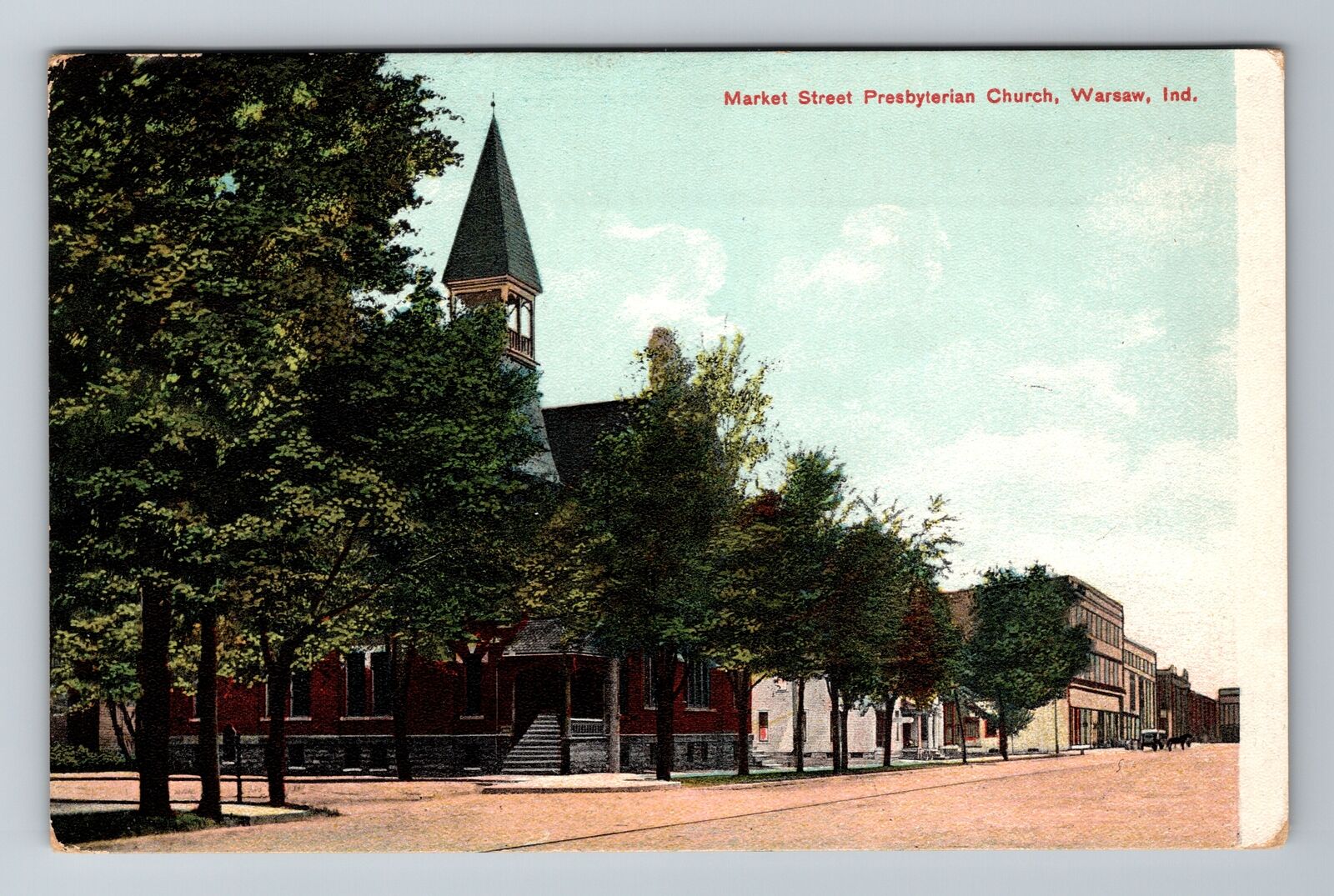 Warsaw IN-Indiana, Market Street Presbyterian Church, Vintage c1909 Postcard