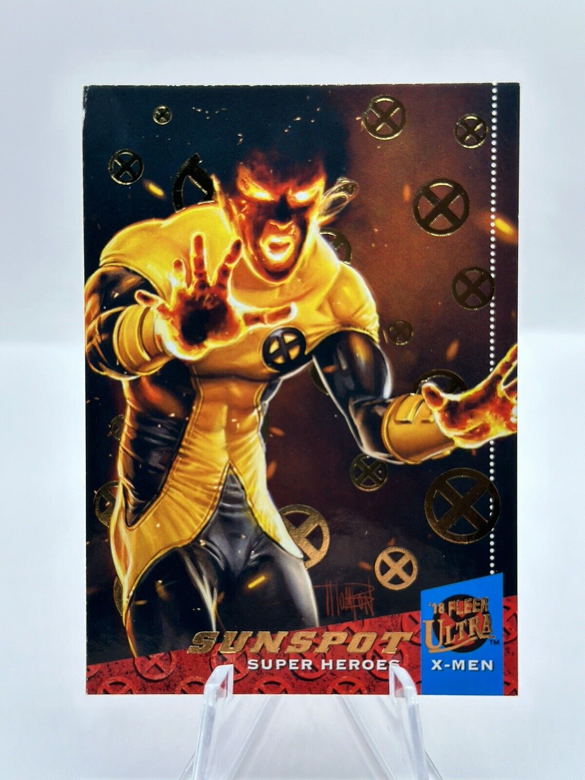 2018 Fleer Ultra X-Men Sunspot X-Men 97 Gold Foil Serial /99