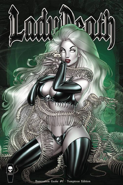 Lady Death Damnation Game #1 Temptress Cover NW Signed with COA by Brian Pulido
