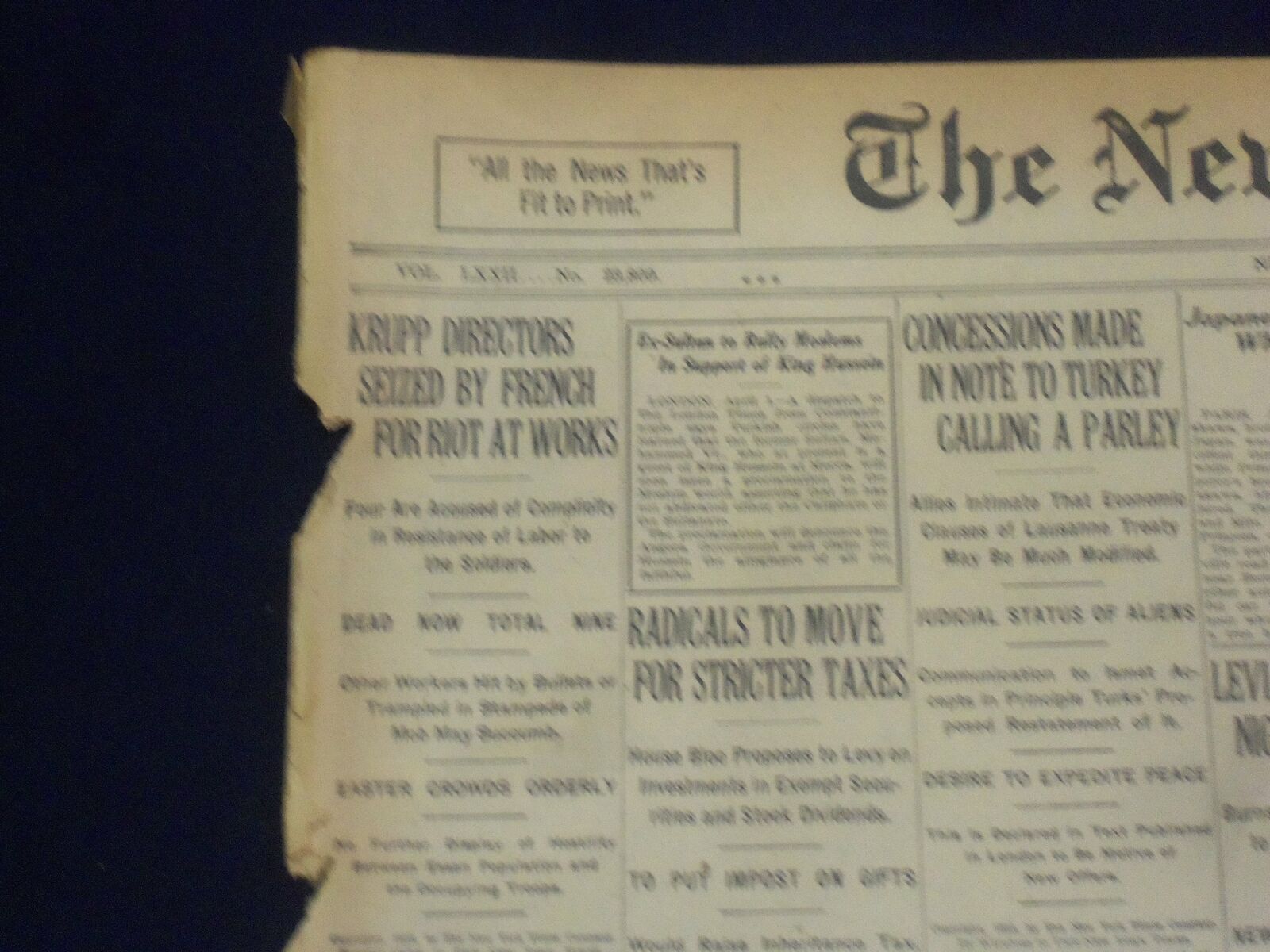 1923 APRIL 2 NEW YORK TIMES - DRUPP DIRECTORS SEIZED BY FRENCH - NT 8332