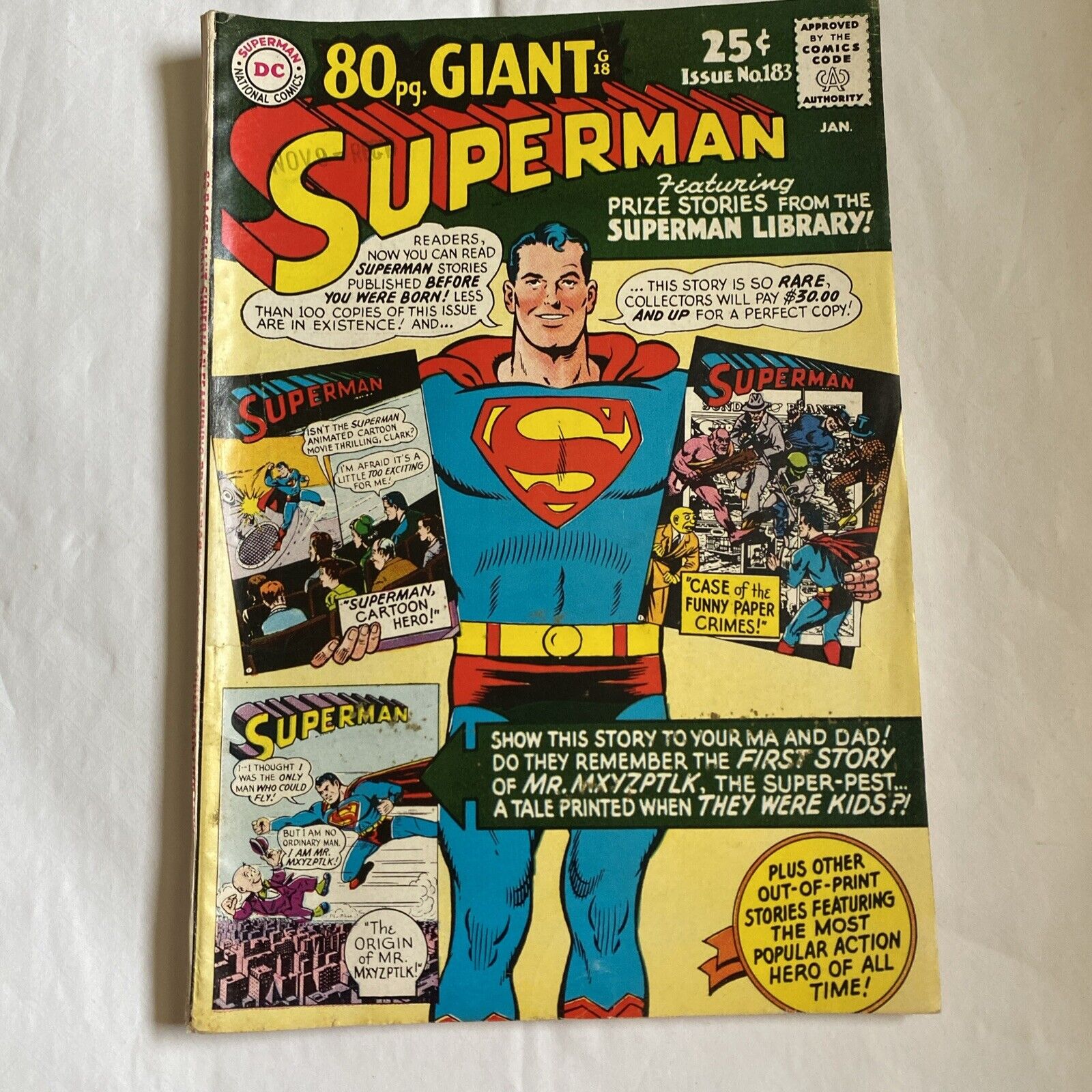 Superman #183 ~ 80 PG GIANT G18 ~ 1966 DC Comics ~ Superman Library ~ Beautiful 