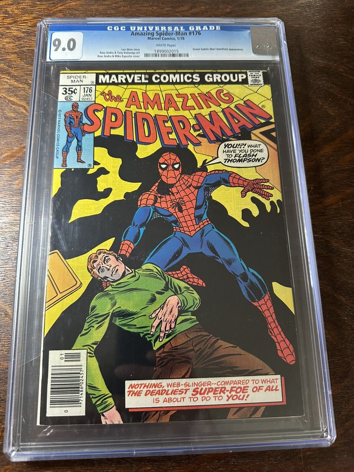 Amazing Spider-Man # 176 Marvel Comics 1/78 CGC 9.0 White Pages