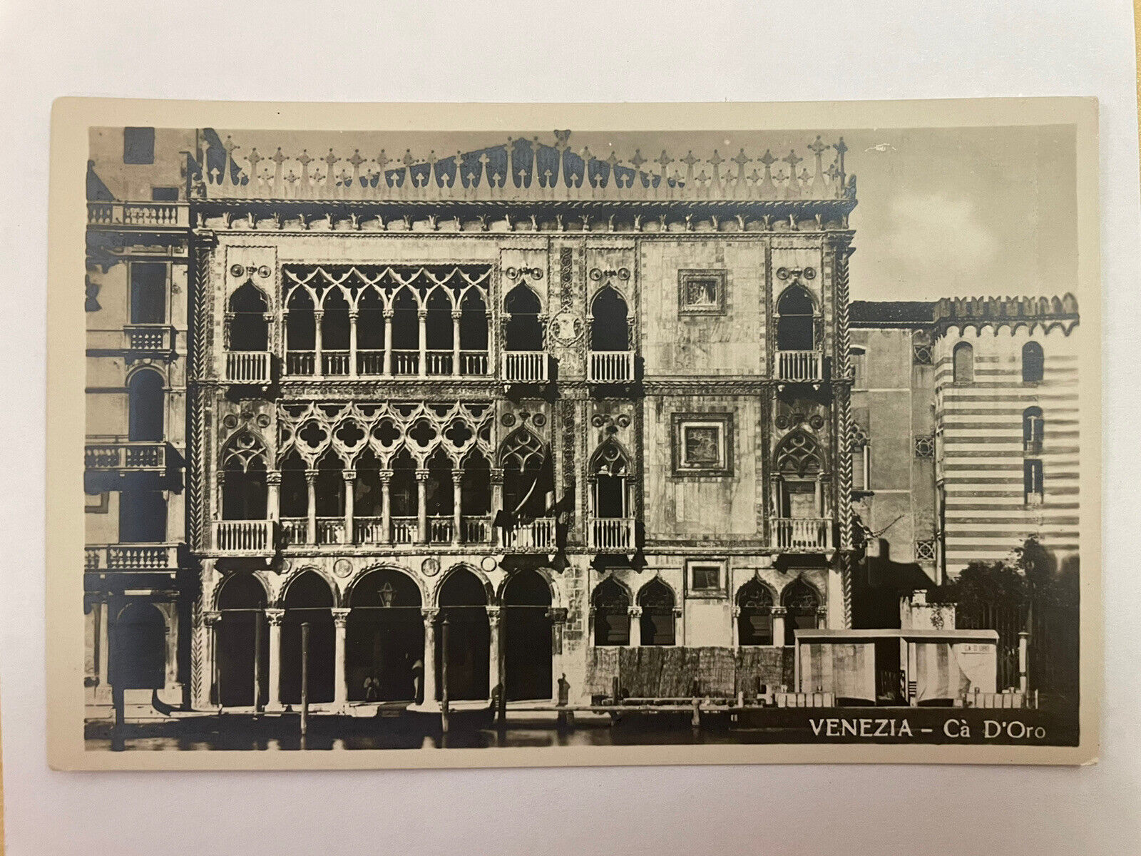 RPPC- Ca’ D’Oro- Venice, Palazzo, Canal, Gondola Italy, Real Photo Postcard