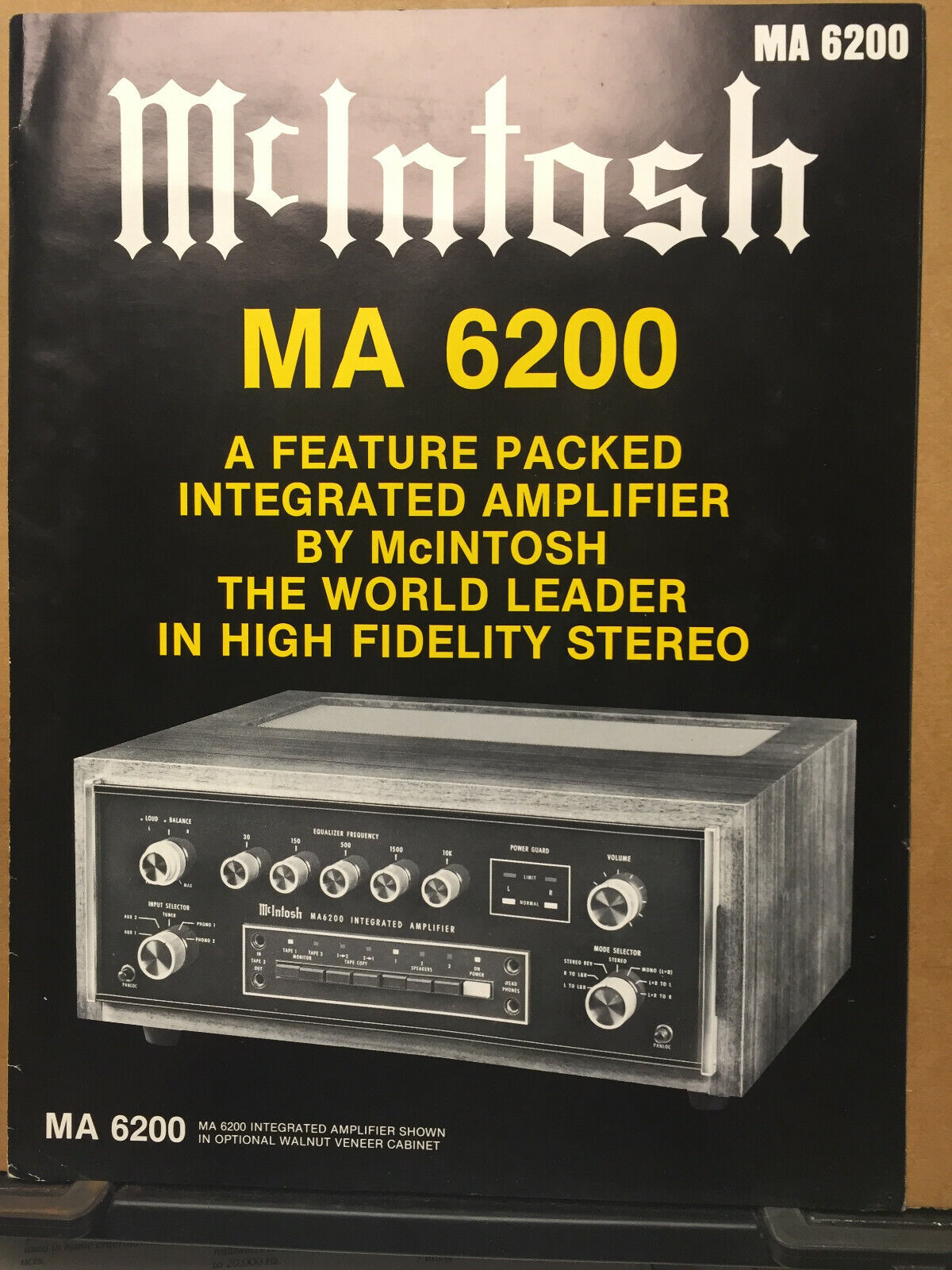 Vtg McIntosh Brochure MA 6200 Amplifier Amp Trade Catalog