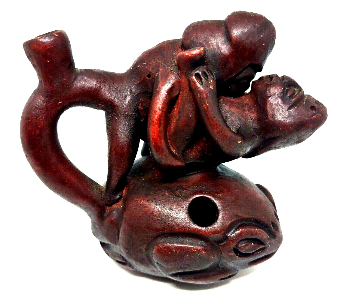 Antique Moche Peruvian Erotic Lovers Sexuality Huaco Handmade Replica Pottery