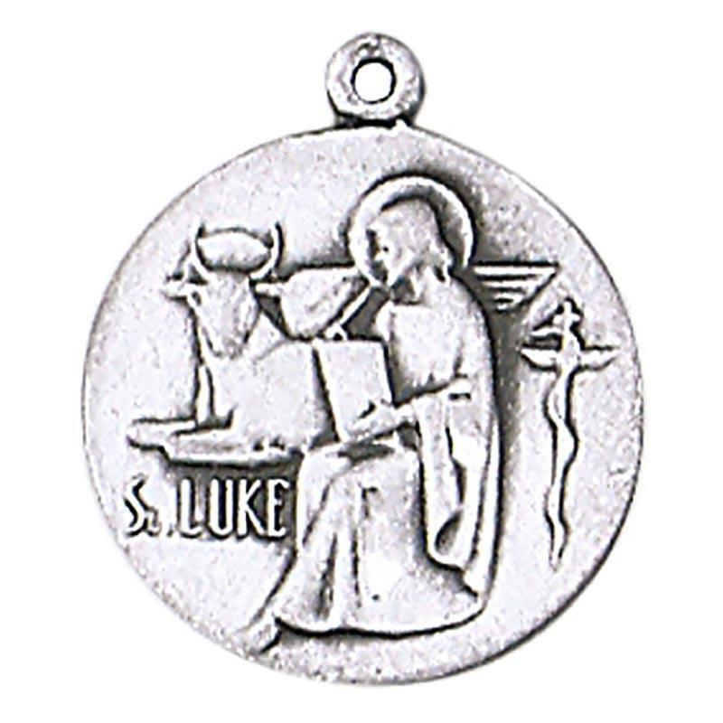 Saint Luke Medal Size .75 in Dia with18 inches L Chain Beautiful Catholic Gift