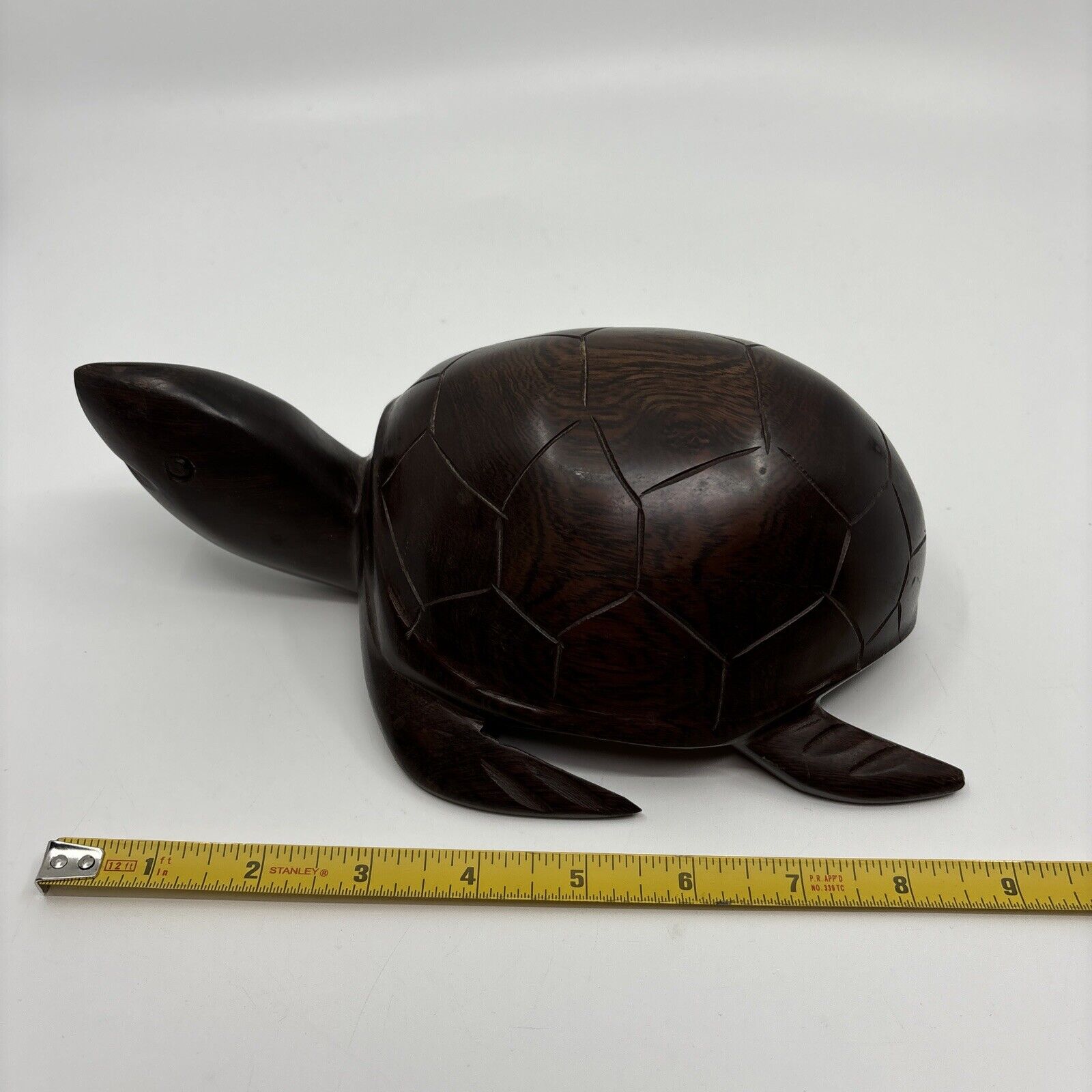 Ironwood Sea Turtle Vintage Hand Carved Sculpture Large Real Wood 9\