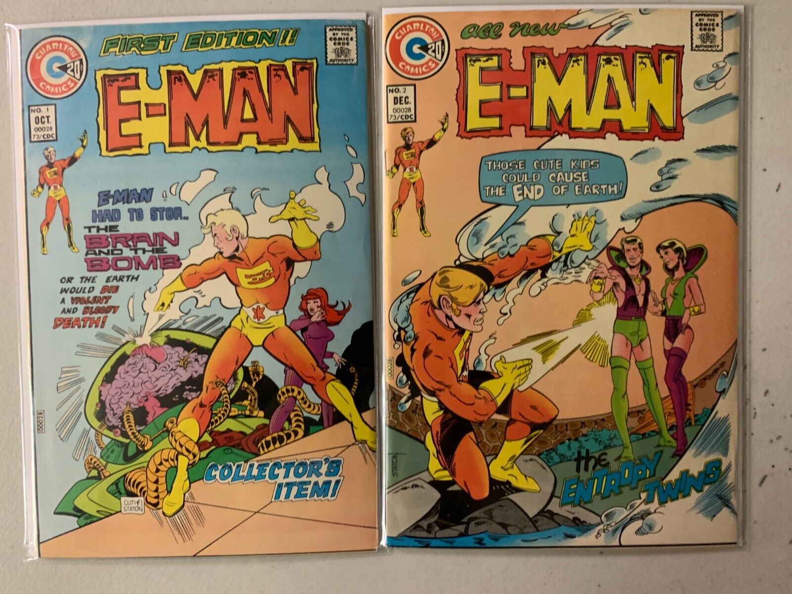 E-Man #1-2 Charlton Comics 2 diff 6.0 (1973)